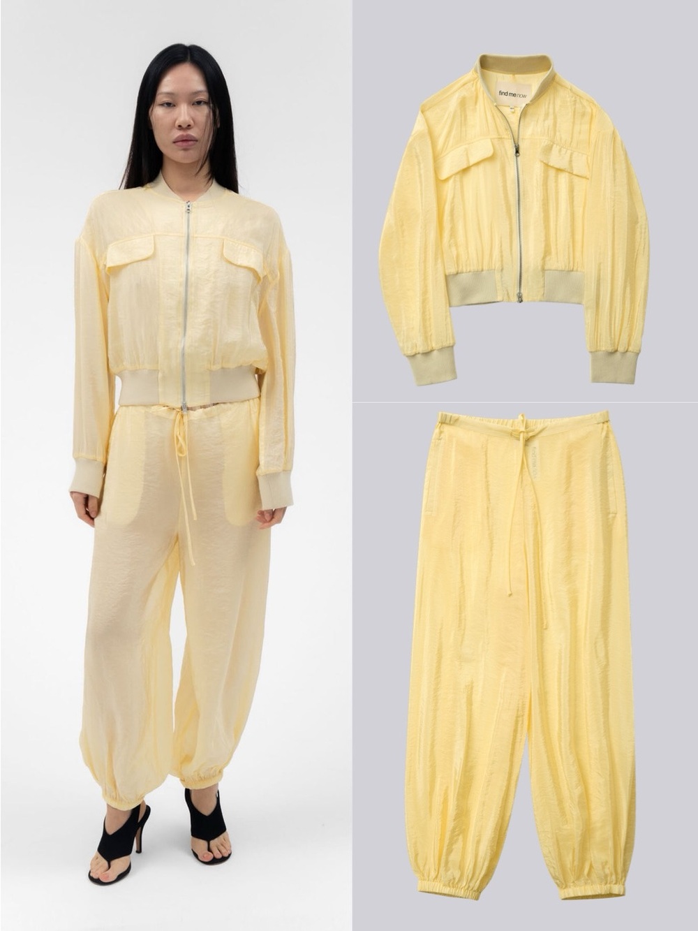 Find Me Now Zora Voile Pant and Fabio Voile Jacket in Butter SET